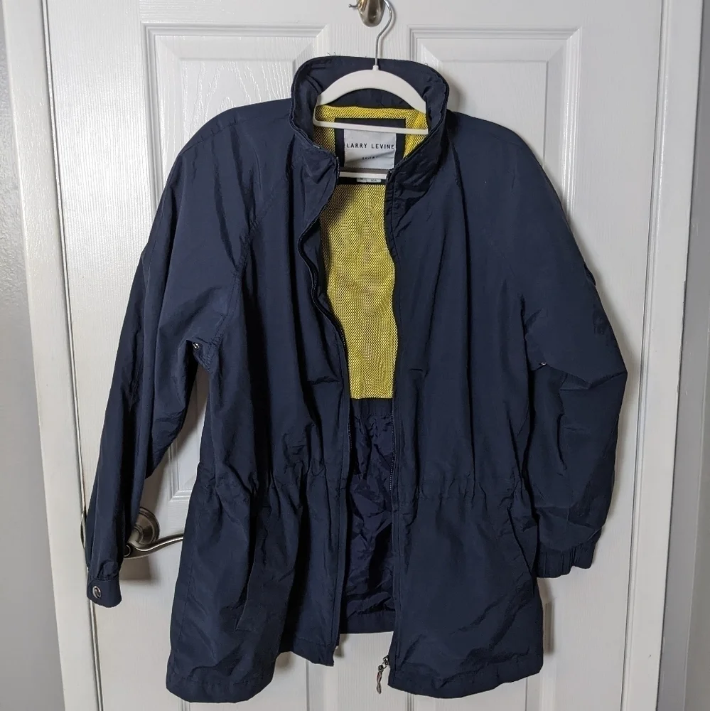Vintage Larry Levine Sport Women's Nautical Navy Blue Anorak Jacket Size‎ Medium